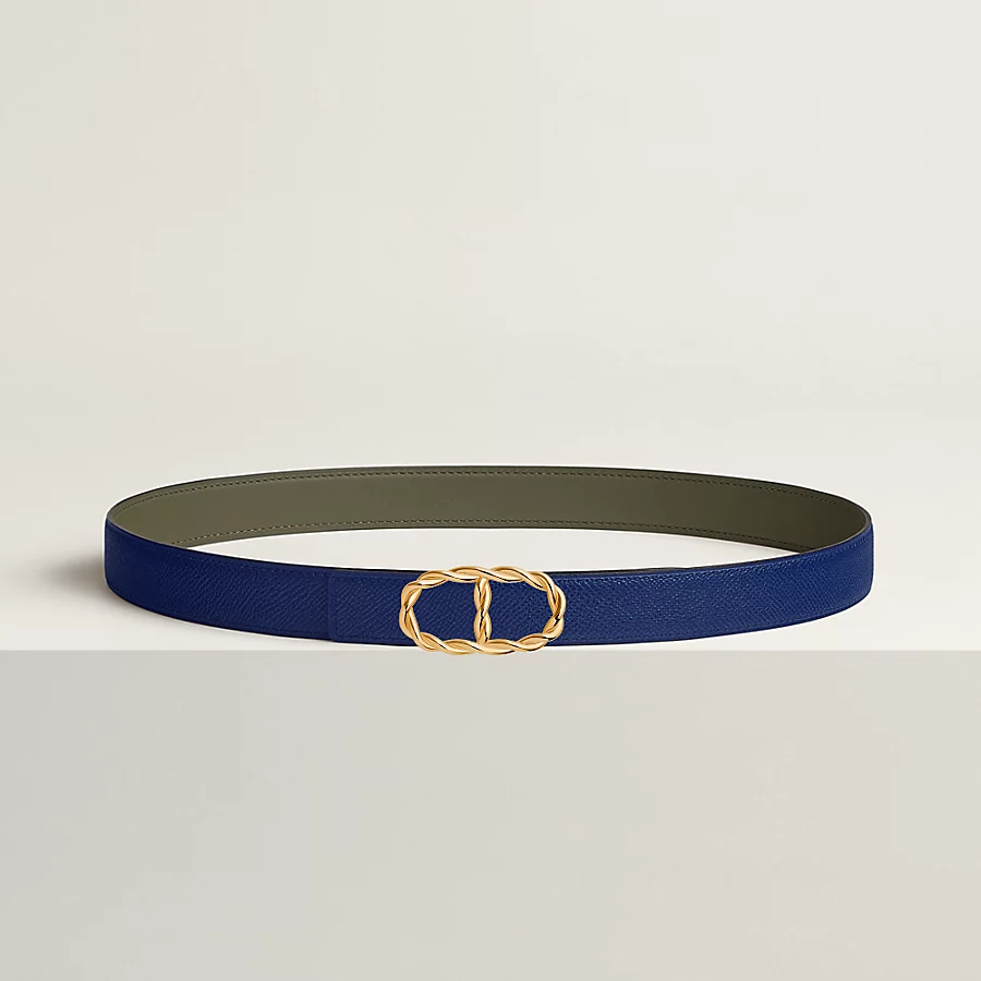 Maillon Torsade belt buckle & Reversible leather strap 24 mm - Image 2